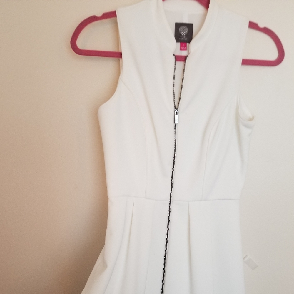 Vince Camuto White Sleeveless Dress